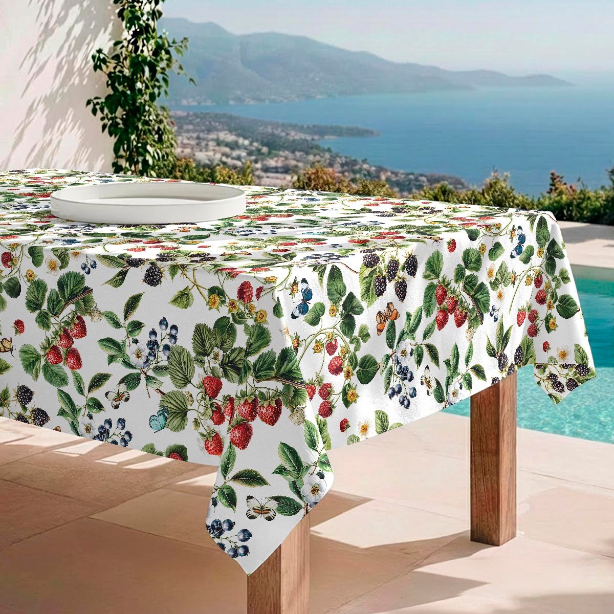 Nappe anti-taches Frutas bosque - 100% coton - vert, NAF NAF HOME