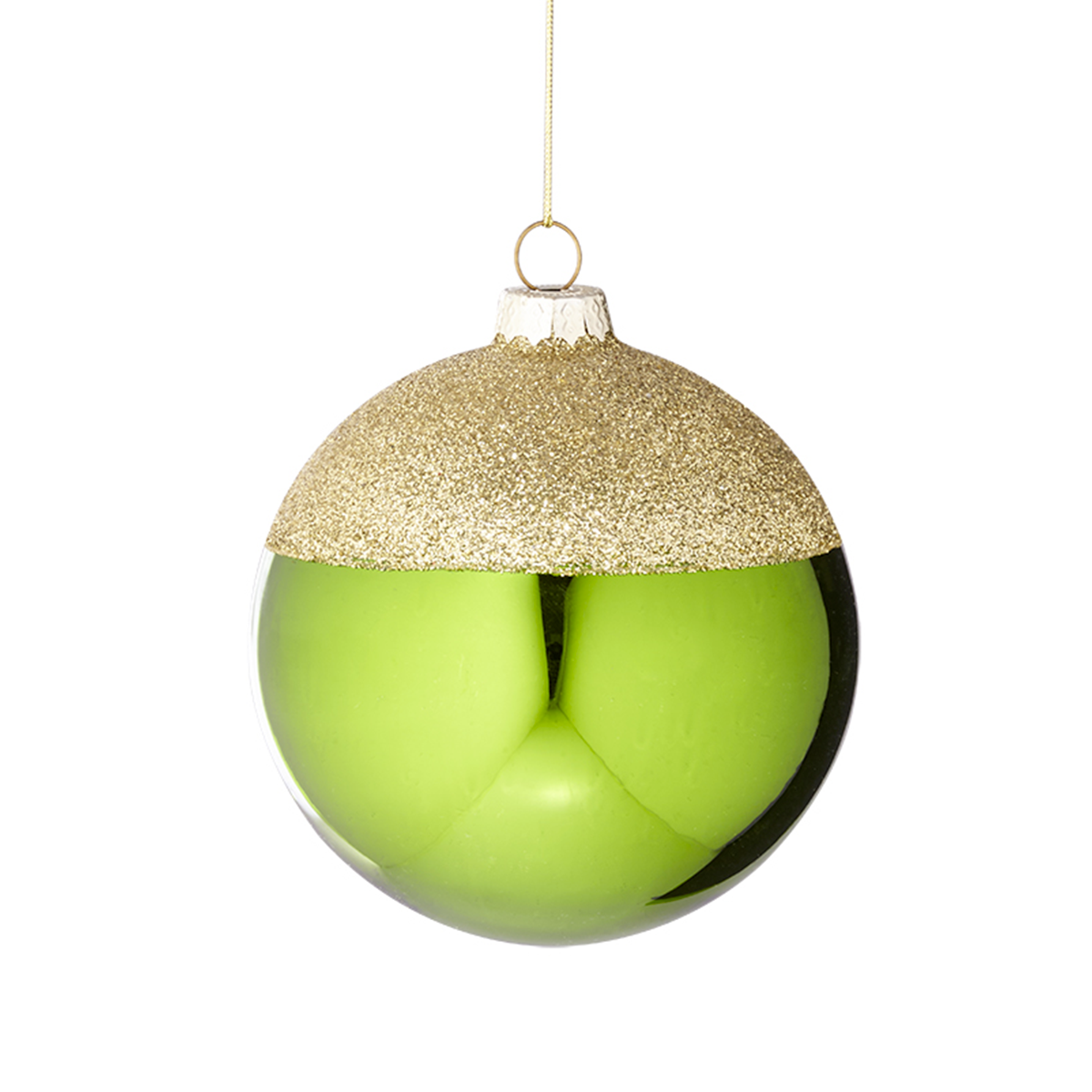 Boule de noël bicolore décorative en verre D10 vert, SIA DECO