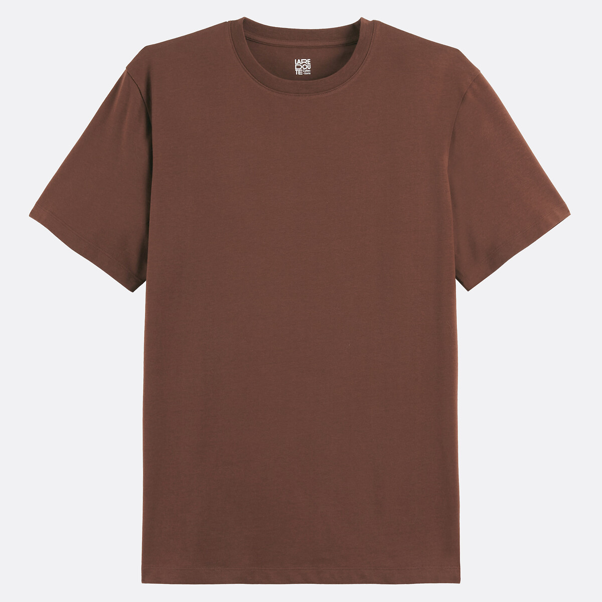 Camiseta de cuello redondo y manga corta marrón claro, LA REDOUTE COLLECTIONS