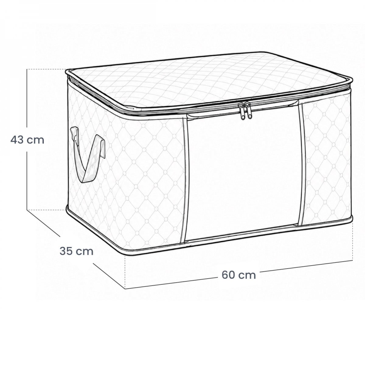 Lot de 2 sacs de rangement pliable pour vêtements, linge de maison avec poignées gris, VIVEZEN