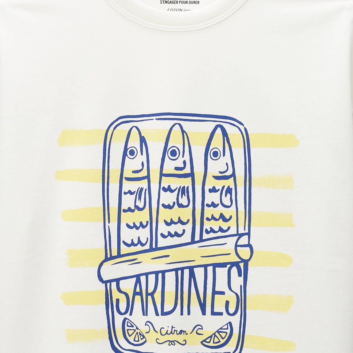 T-shirt manches courtes imprimé en coton BIO GOTS ecru, MONOPRIX