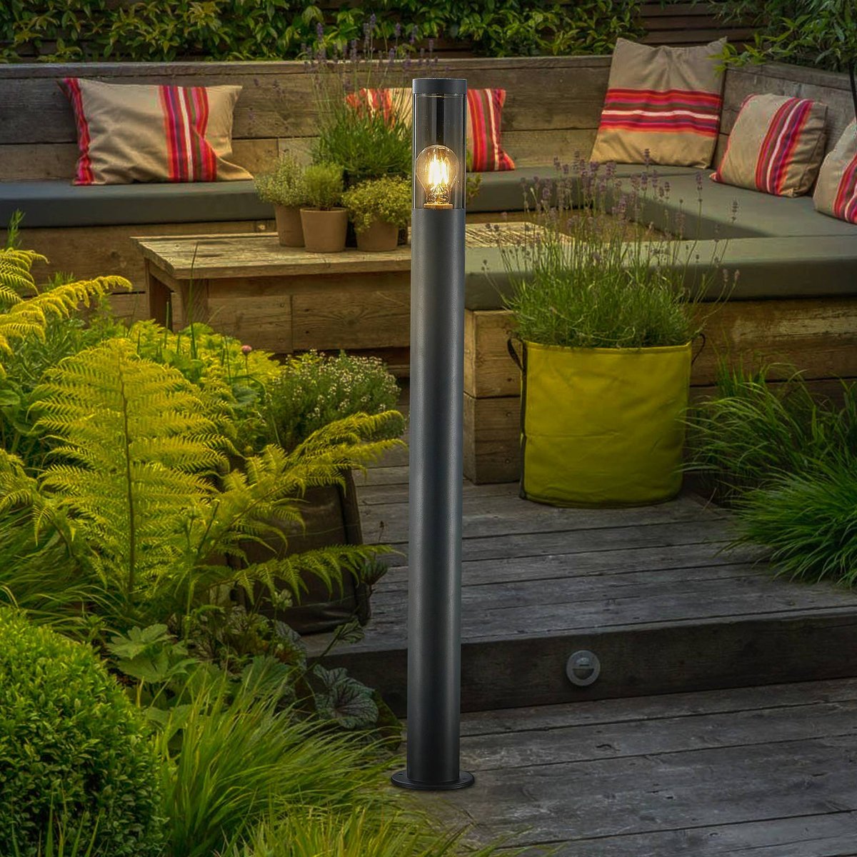 Luminaire extérieur en métal moderne anthracite, transparent, LINDBY