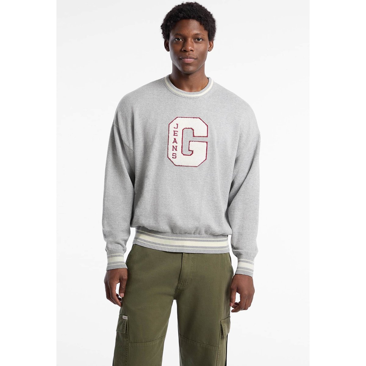 Pull Logo Oversize gris, GUESS JEANS