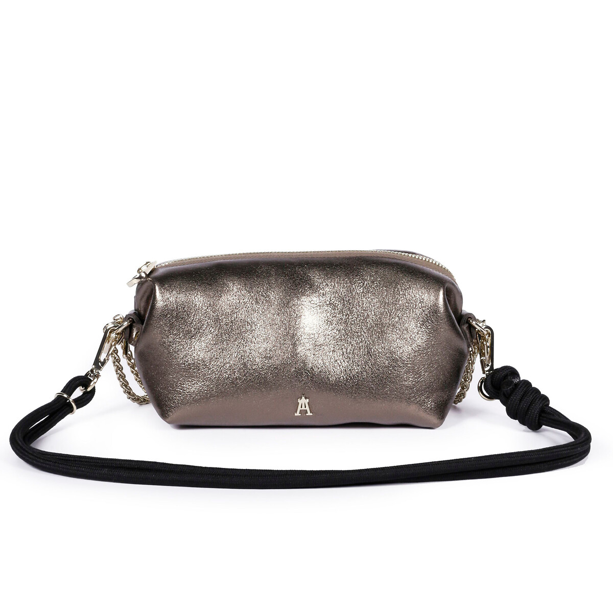 Nuage Clutch Bag in Metallic Leather silver-coloured, CRAIE STUDIO