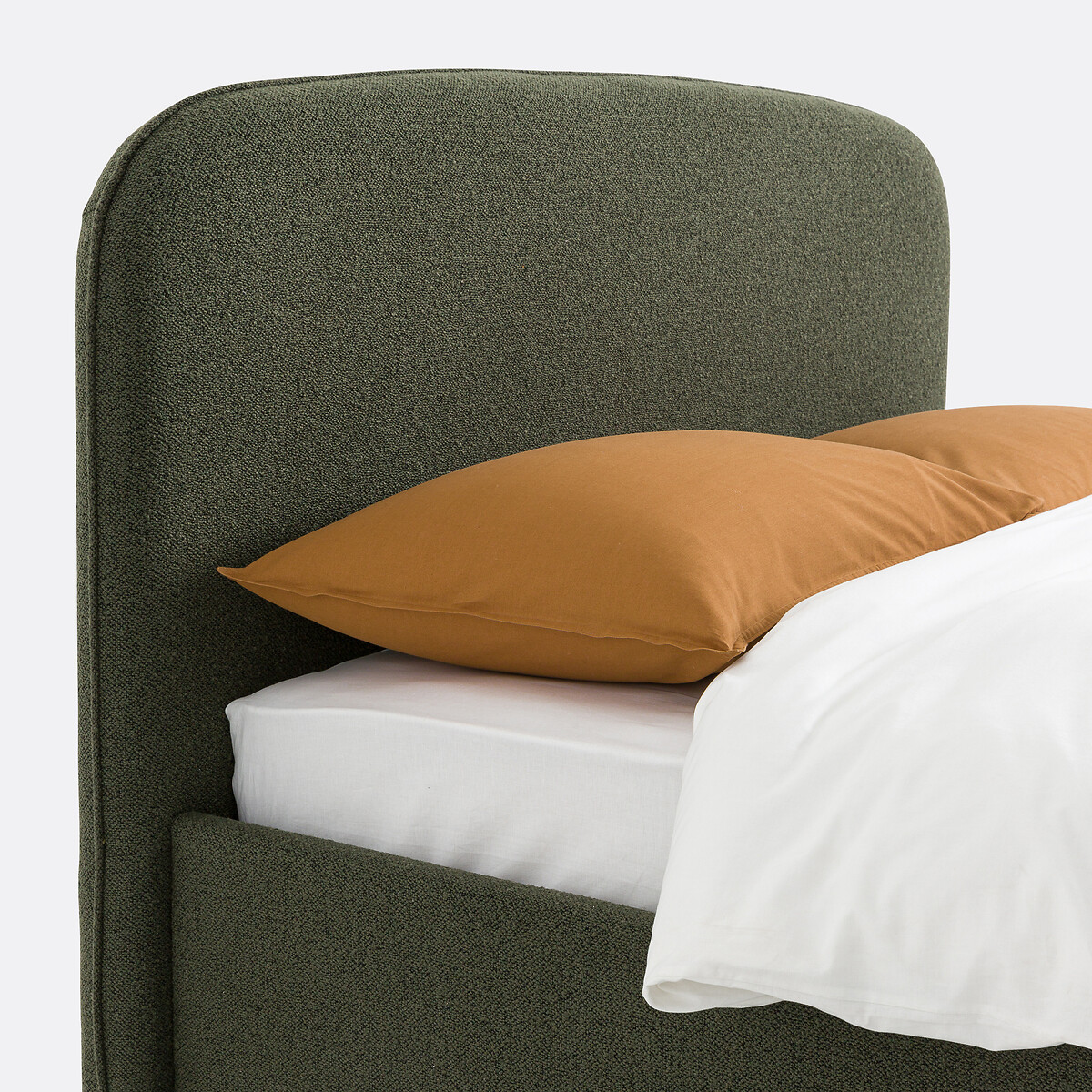 Lit coffre bouclette avec sommier relevable, Conto vert foncé, LA REDOUTE INTERIEURS