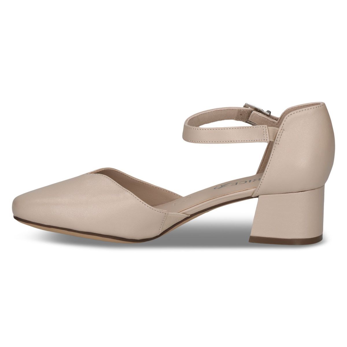 Escarpin en cuir beige beige combiné, CAPRICE