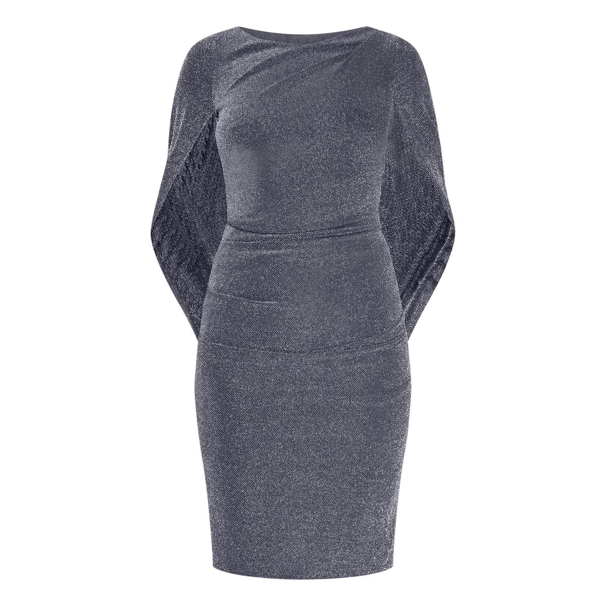 Robe de cocktail au look scintillant bleu foncé/gris, VERA MONT