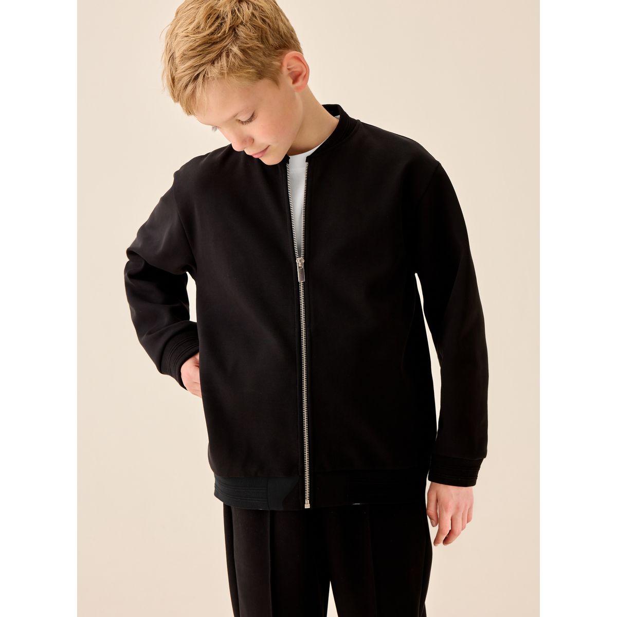 Blouson bomber élégant black interlock, NEXT