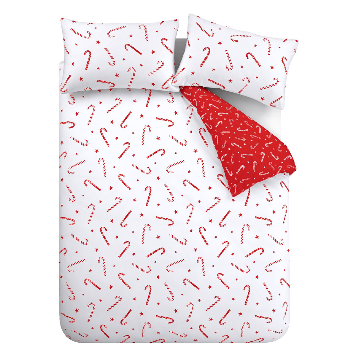 Christmas Candy Cane Duvet Cover and Pillowcase Set white, CATHERINE LANSFIELD
