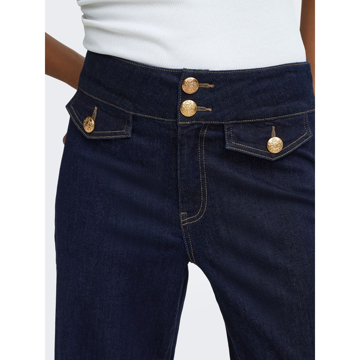 Jean À Jambe Large dark blue denim, ONLY