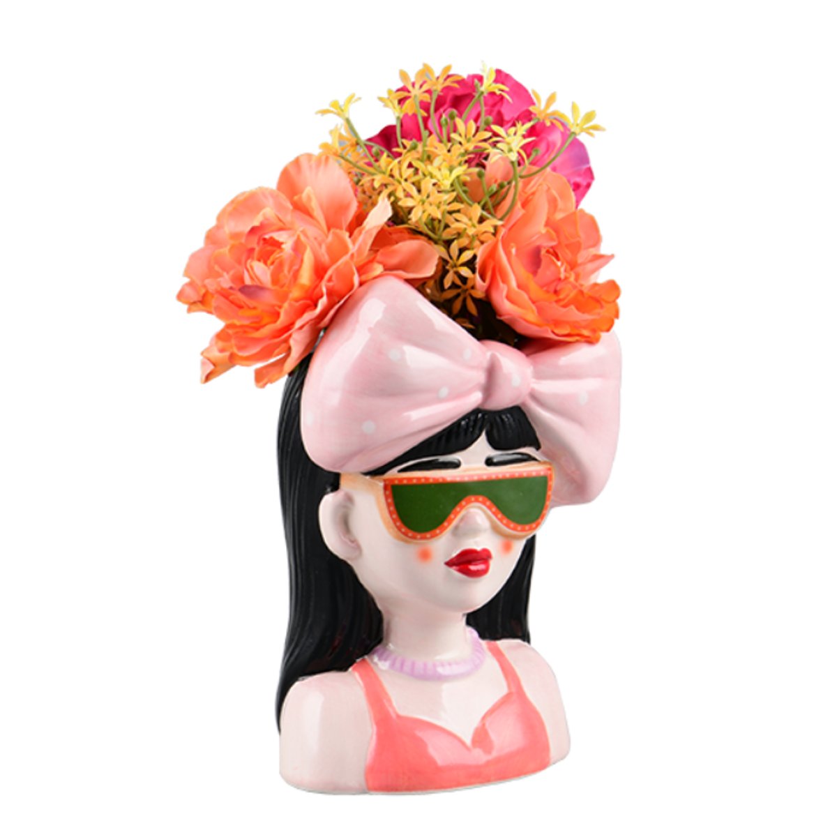 Vase décoratif visage - BRENDA rose, BOITE A DESIGN