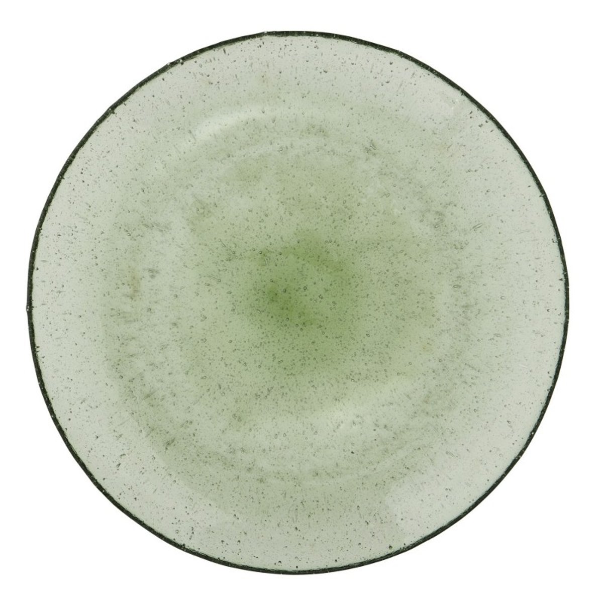 Assiette verre bullé vert, MADAM STOLTZ