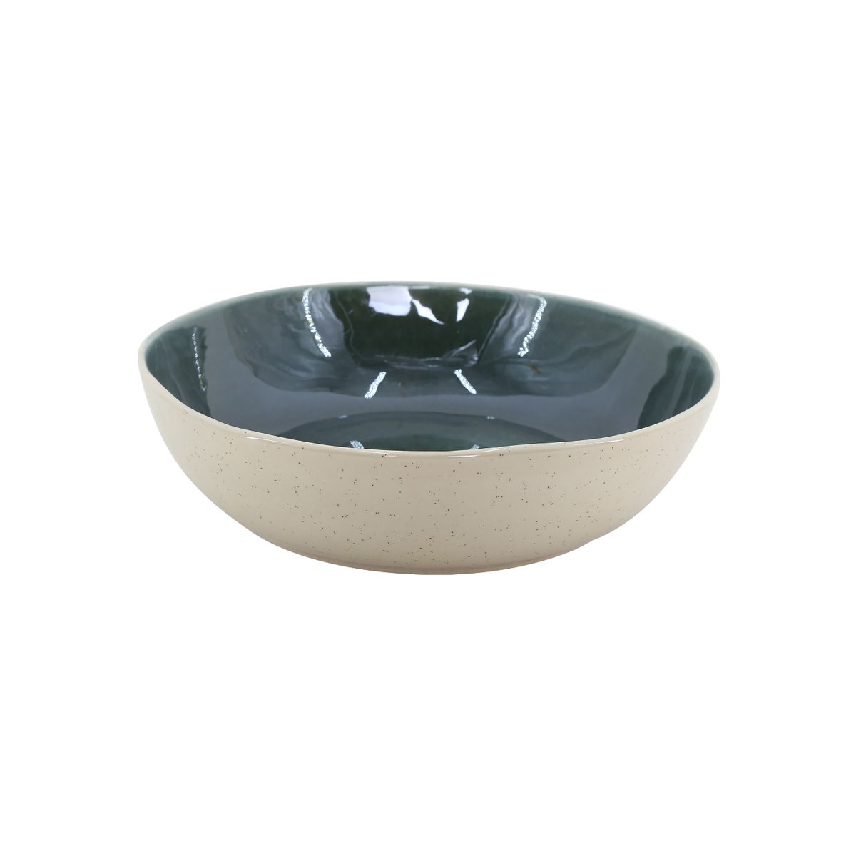 Grand saladier vert, CORALIA beige, ARTIME