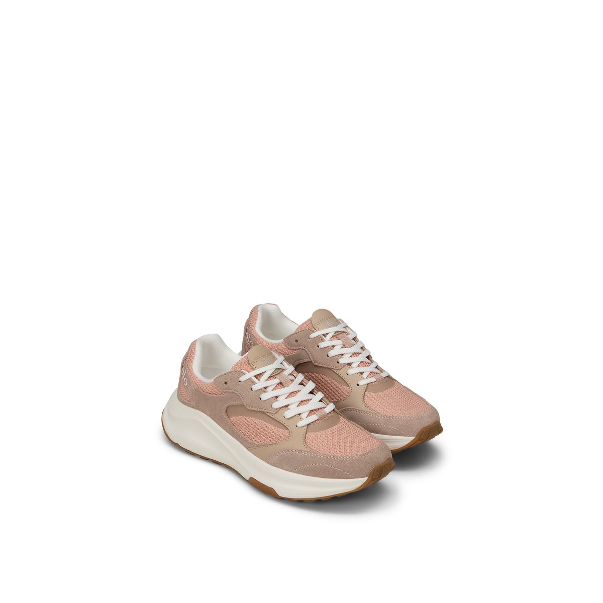 Baskets Modèle Liv en cuir de vache avec insert en mesh rose, MARC O'POLO