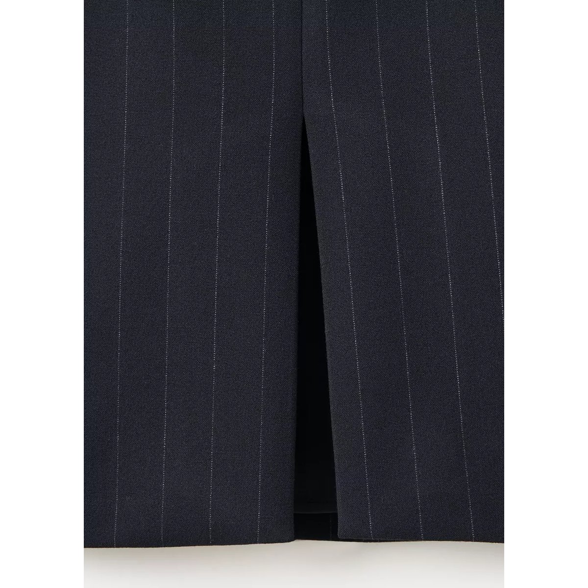 Jupe midi fines rayures bleu marine, MANGO