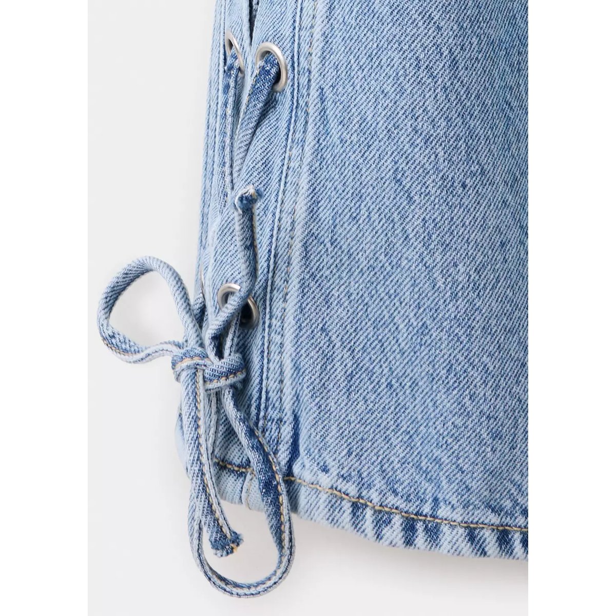 Jean droit détail cordon bleu moyen, MANGO TEEN