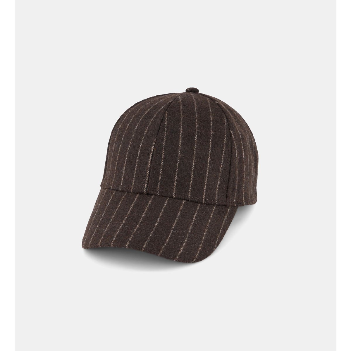 Casquette baseball rayée feutrée marron, GALERIES LAFAYETTE