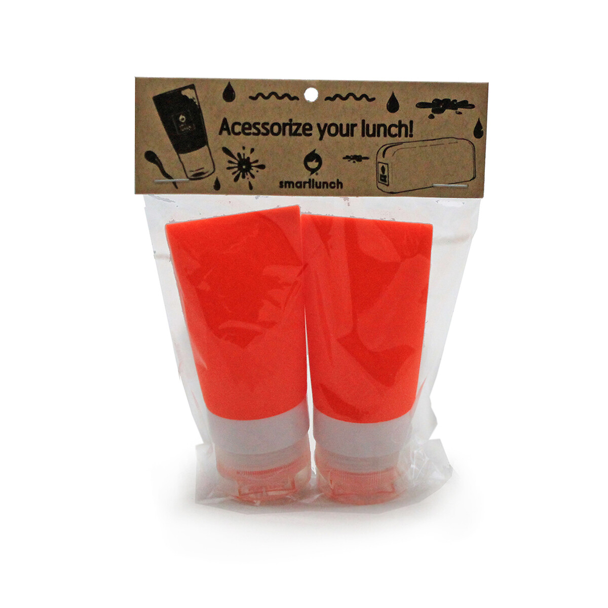 Bisnagas de molhos em silicone, Smartlunch laranja, SMARTLUNCH