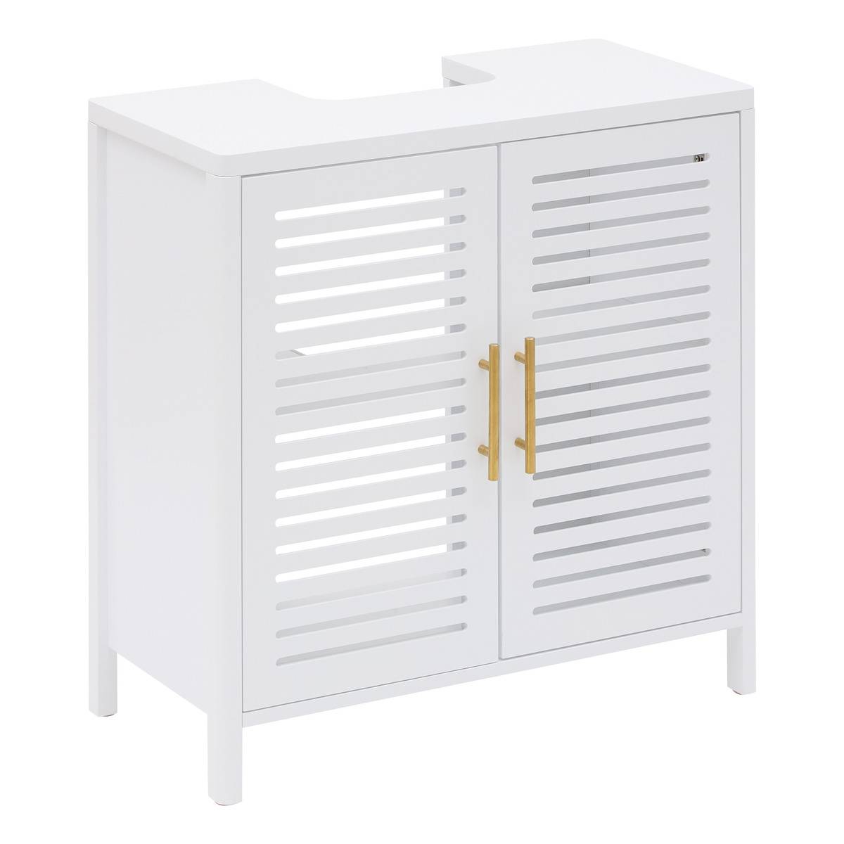 Meuble sous-lavabo carré avec portes OREA blanc, 5FIVE SIMPLY SMART
