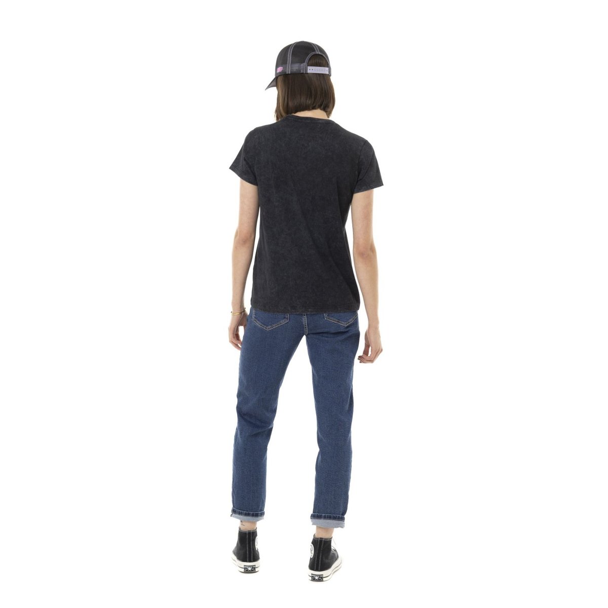 Tee shirt coton VIPERE noir/rose/beige, VON DUTCH