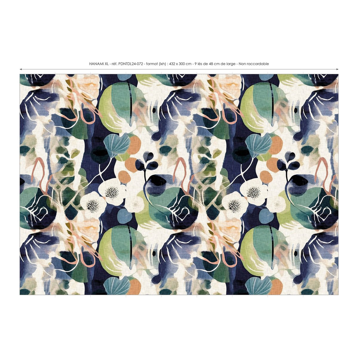 Papier peint panoramique Hanami XL - fleurs de cerisier, intissé mat 150 g, fabriqué en France multicolore, LE PAPIERS DE NINON