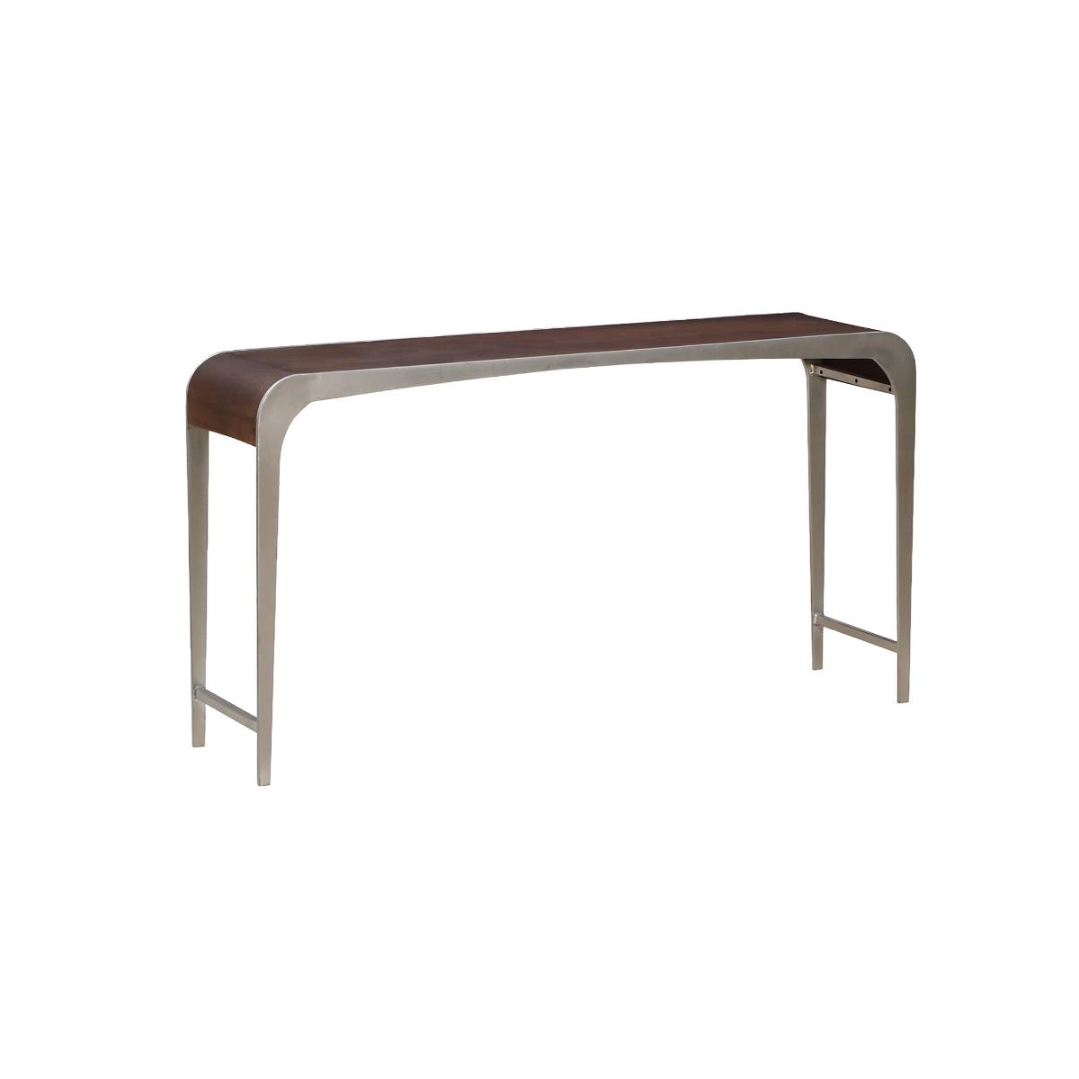 Console en bois de manguier et en métal YOLANDE bois foncé, MADE IN MEUBLES 