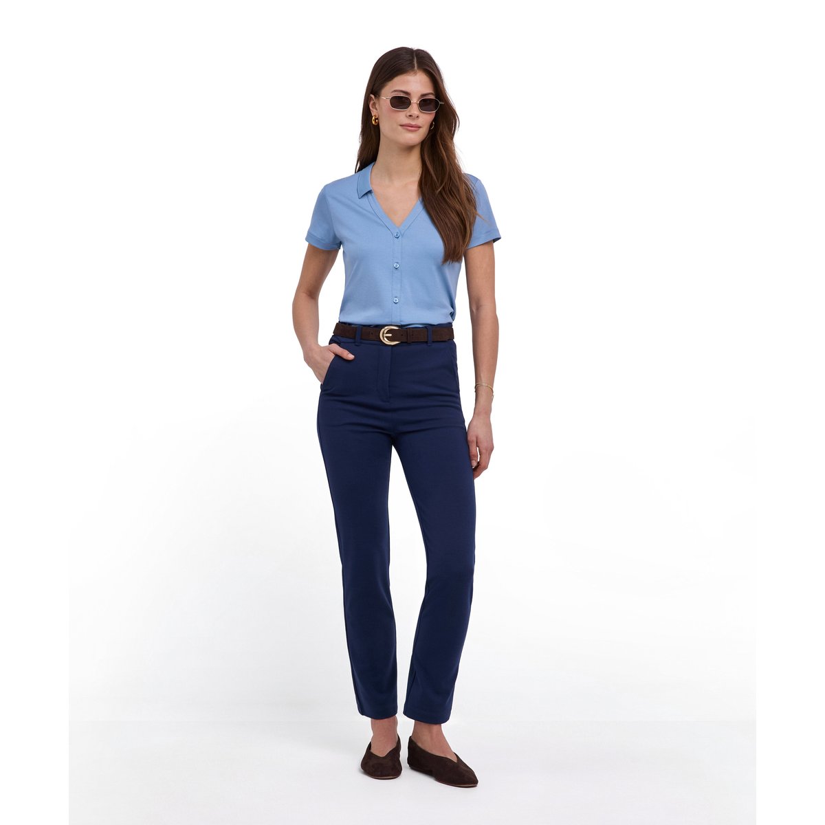 T-Shirt Lyocell Balance sky blue (6876), FALKE