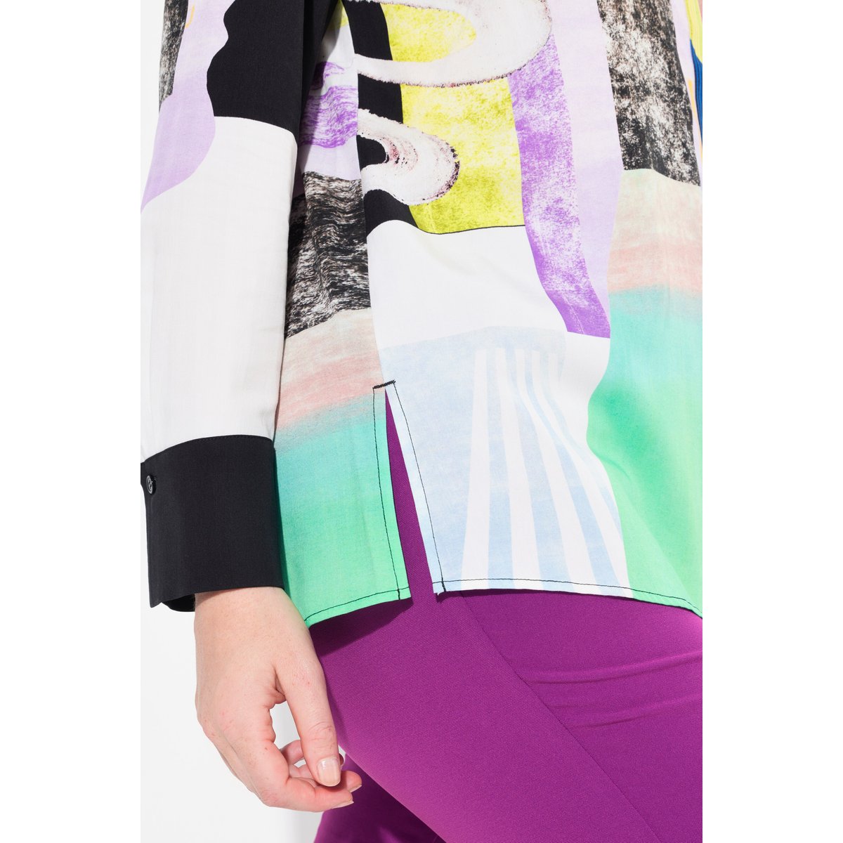 Blouse en lyocell à manches longues blanc neige, ULLA POPKEN