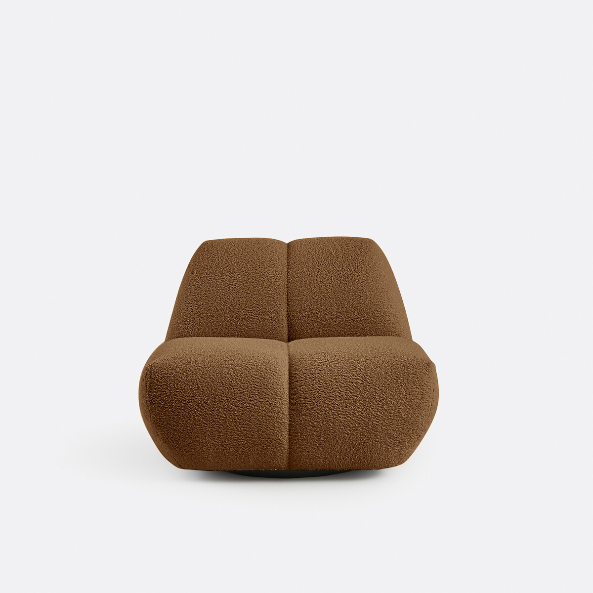 Fauteuil pivotant, bouclette épaisse, Nuria chocolat, LA REDOUTE INTERIEURS