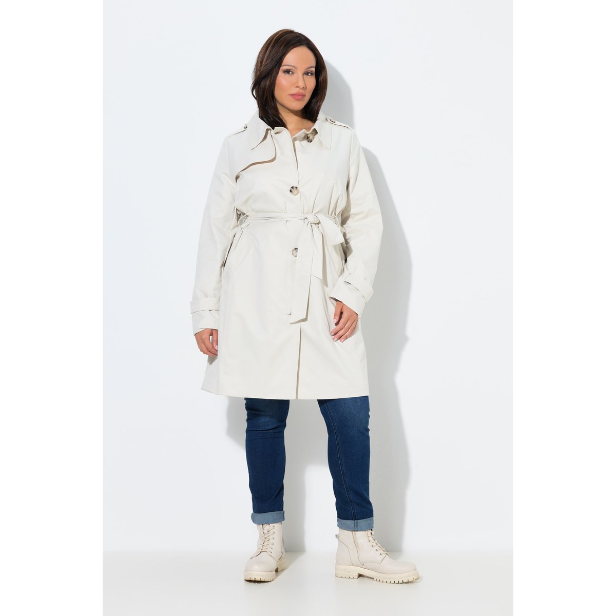 Trench-coat en tissu micropeach beige, ULLA POPKEN