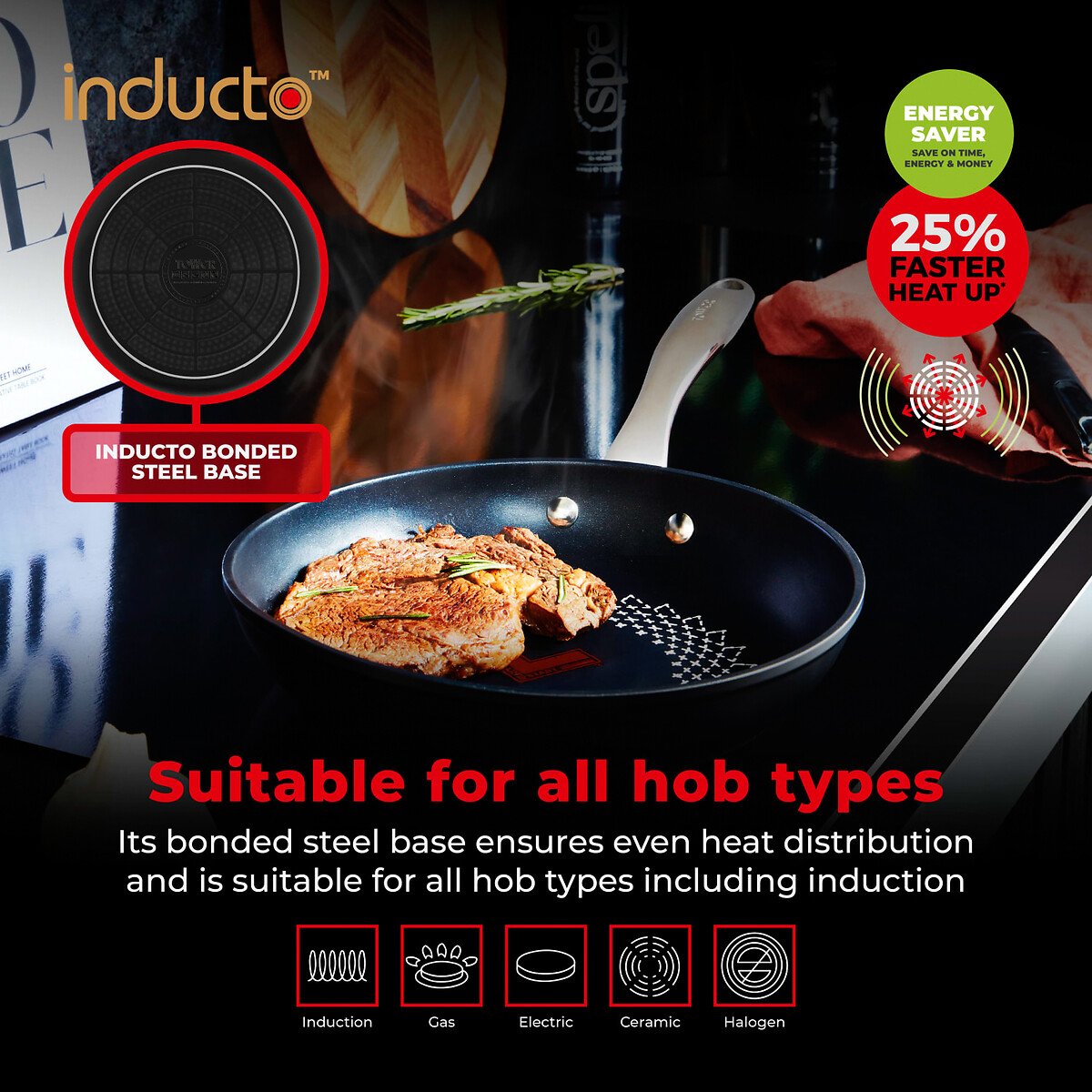 5-Piece Smart Start Ultra Forged Cookware Set black, TOWER