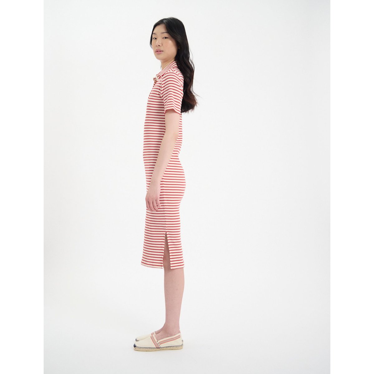Robe Romane en coton marine red, INES DE LA FRESSANGE PARIS