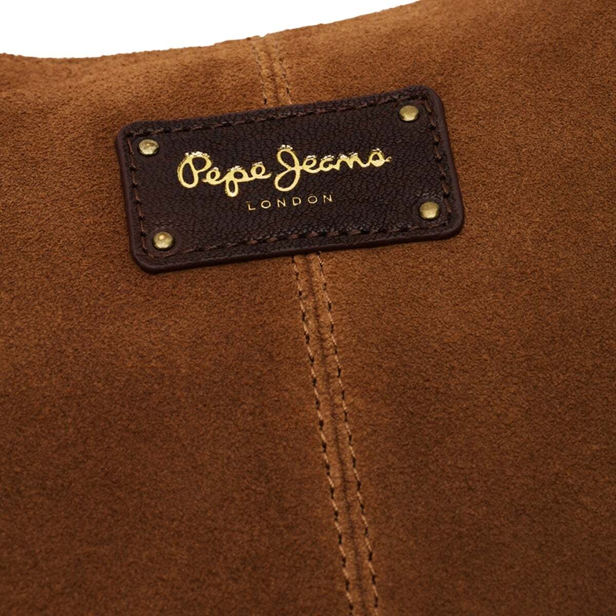 Sac Hobo En Daim beige étoiles, PEPE JEANS