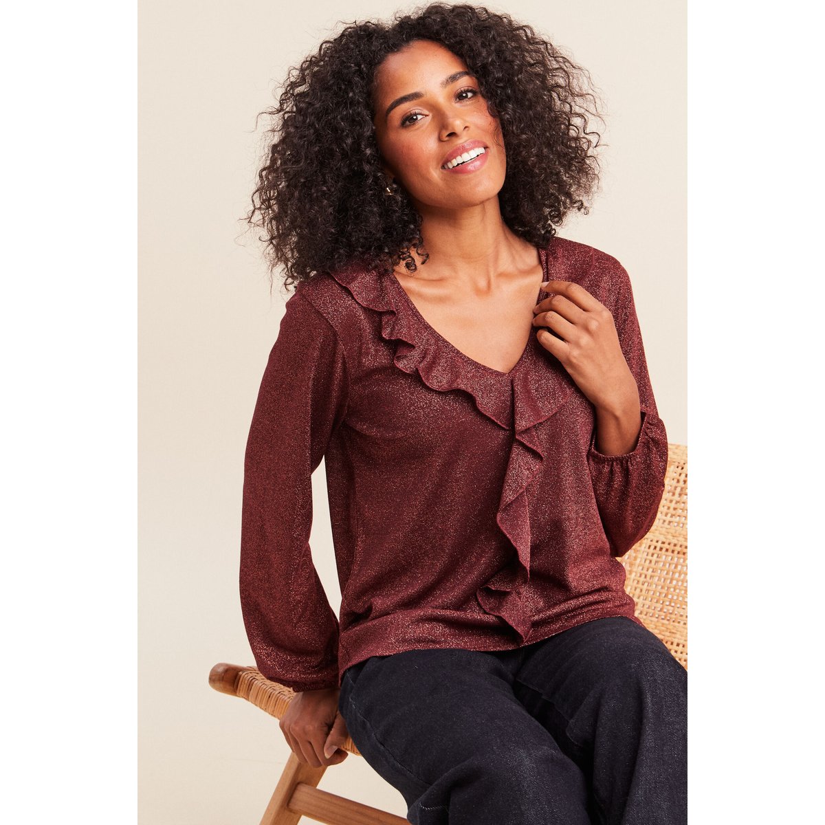 Blouse manches longues orange foncé, BREAL