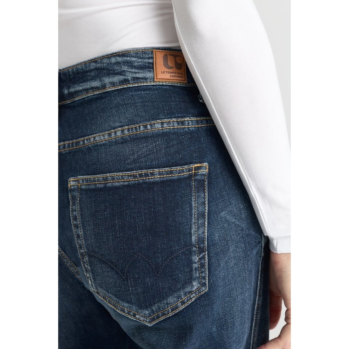 Jeans loose, large 400/60 girlfriend , longueur 34 blue, LE TEMPS DES CERISES