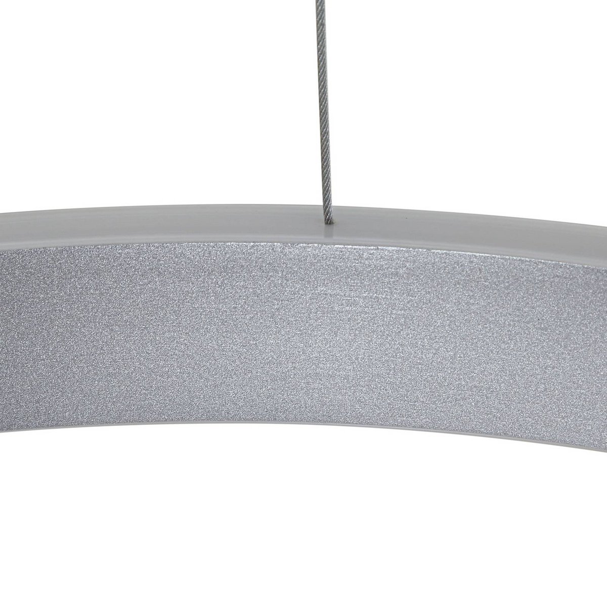 Suspension en métal moderneLED, Yonam couleur aluminium, blanc, LUCANDE