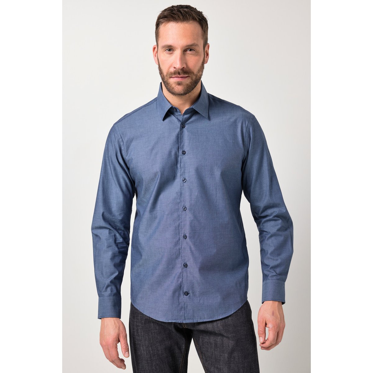 Chemise motif à pois bleu jean, JP1880