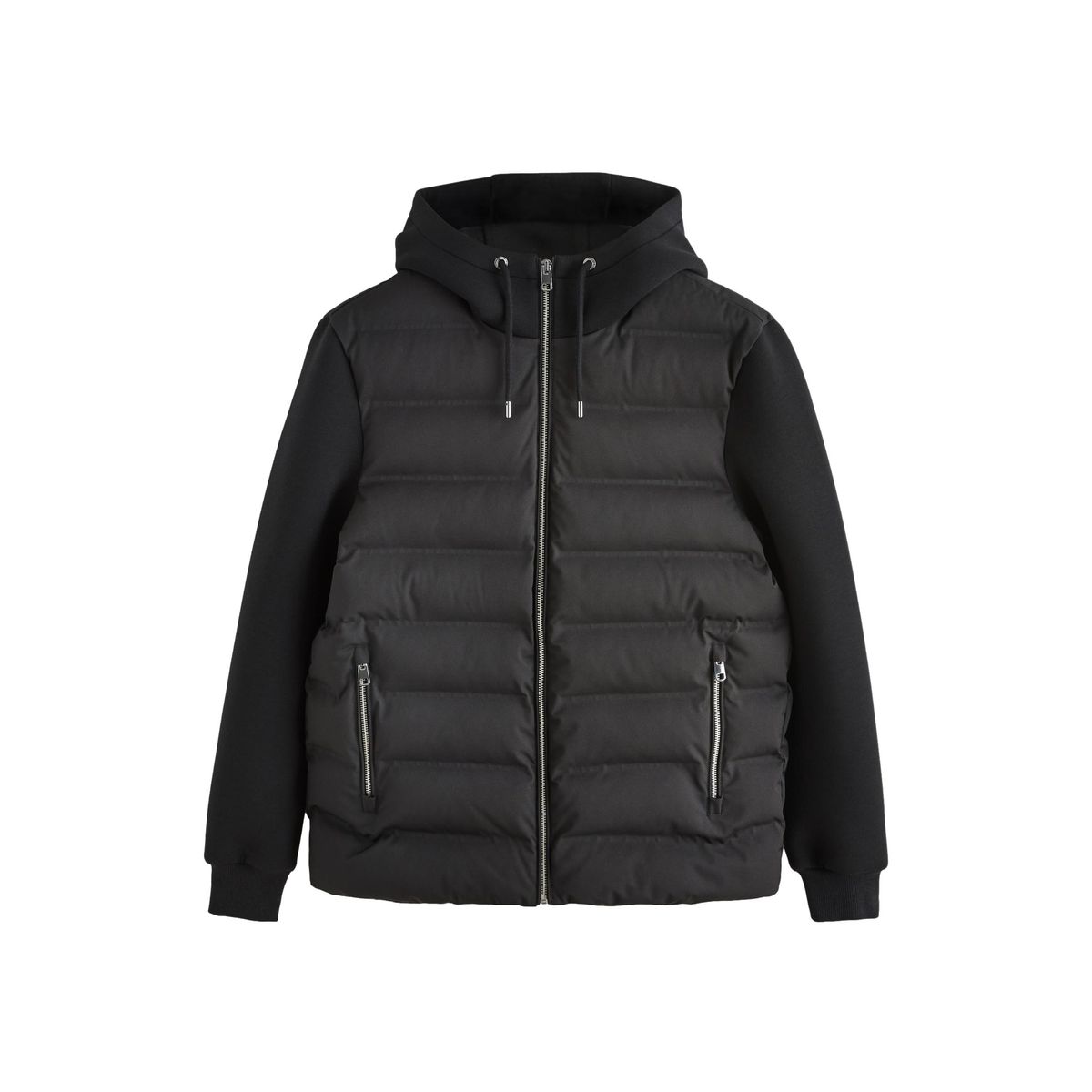 Veste à capuche matelassée hybride noir, NEXT