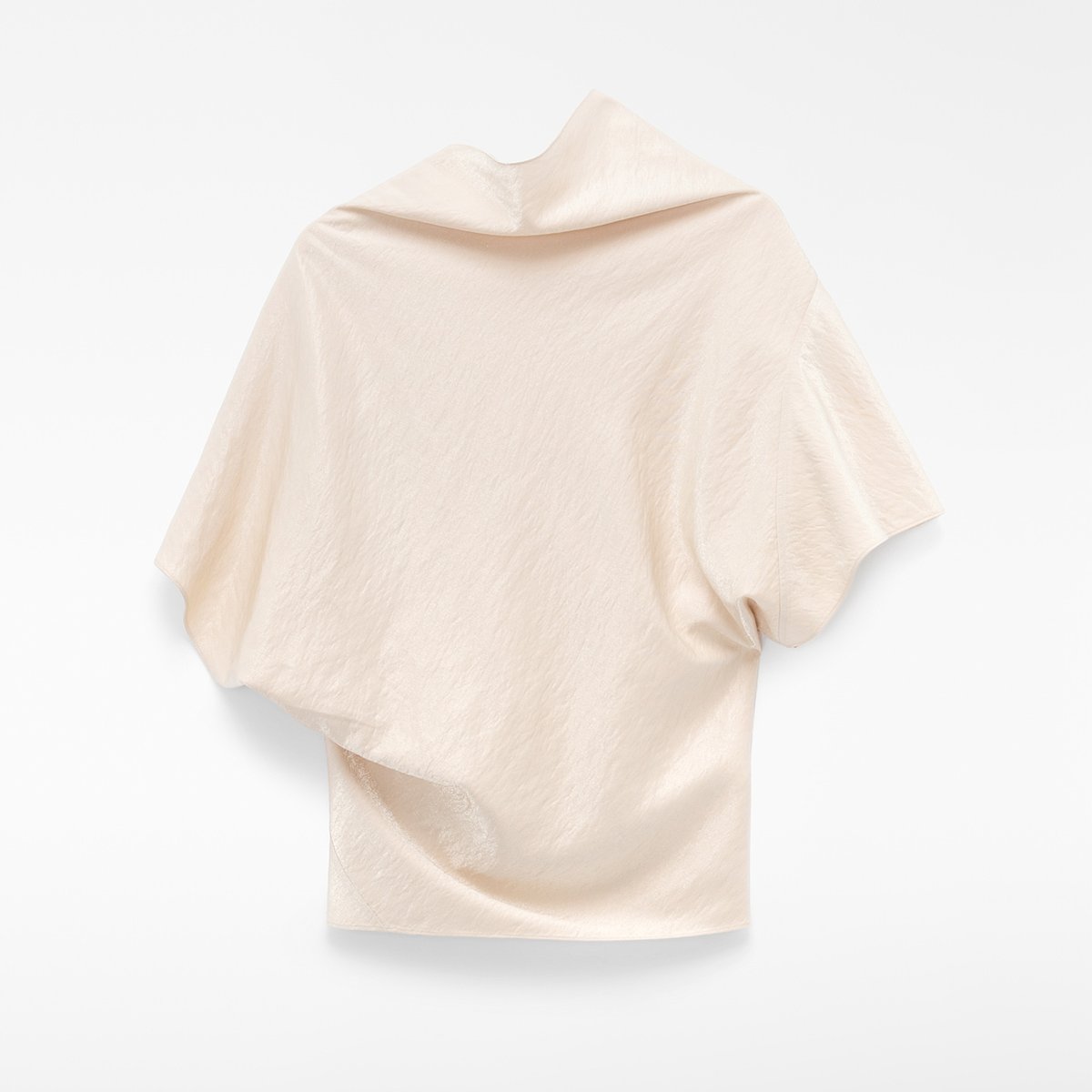 Haut asymétrique drapé sable, ADOLFO DOMINGUEZ