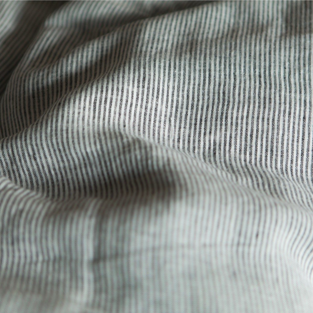 Housse de couette en lin lavé rayé noir black/ milk, GABRIELLE PARIS