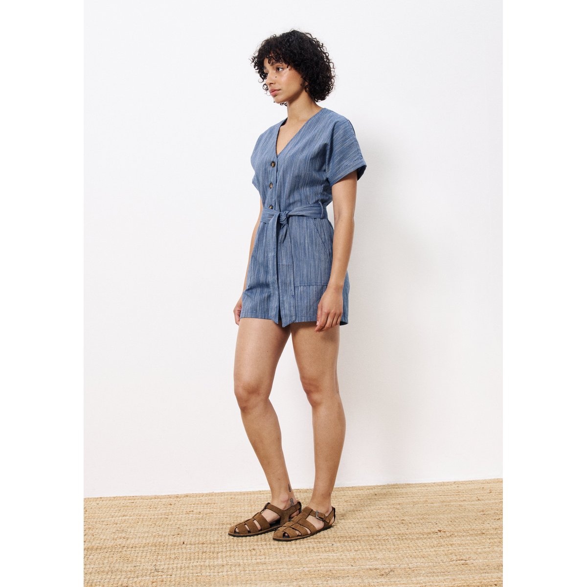Combishort  en coton ADILA bleu marine, FRNCH