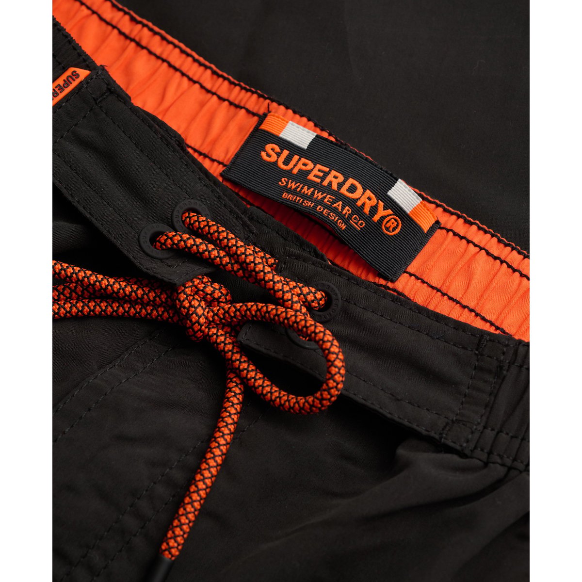 Short de surf classique à logo longueur 48 cm noir, SUPERDRY