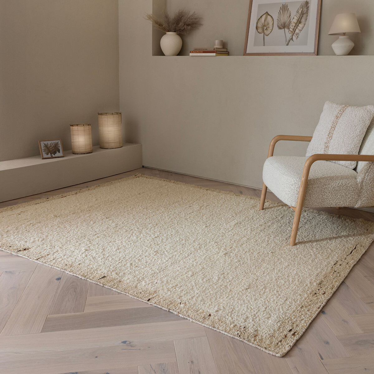 Napa Reversible Wool Border Rug natural, SO'HOME