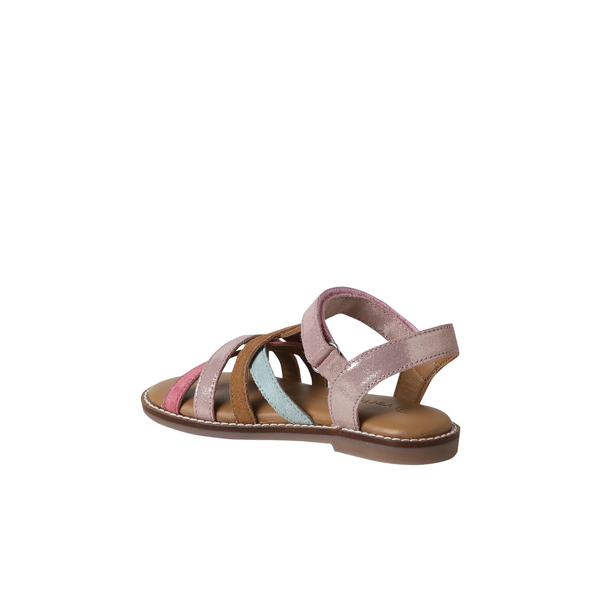 Sandales scratchées cuir collection maternelle multicolore, VERTBAUDET