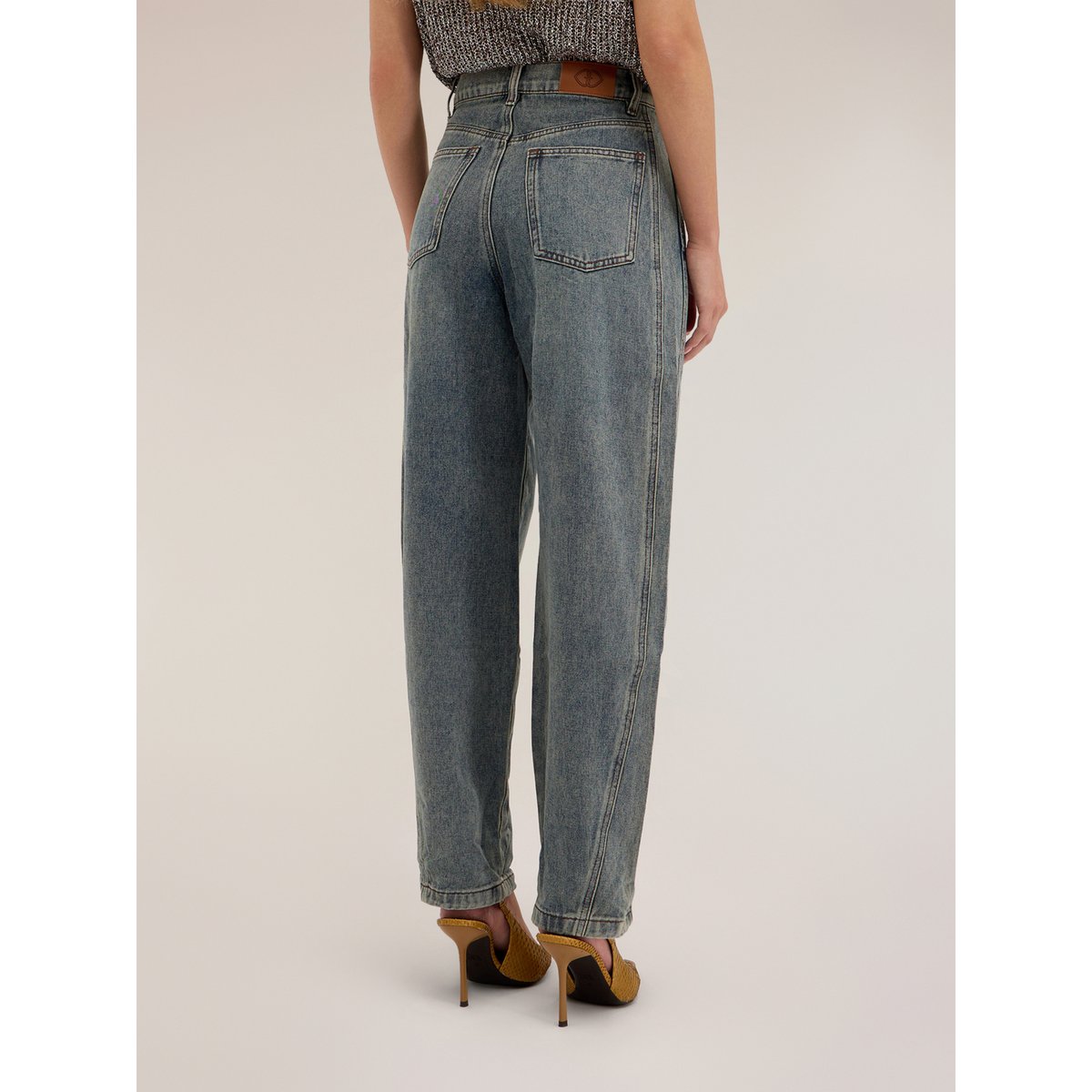 Jean balloon fit taille haute bleu, MOTIVI