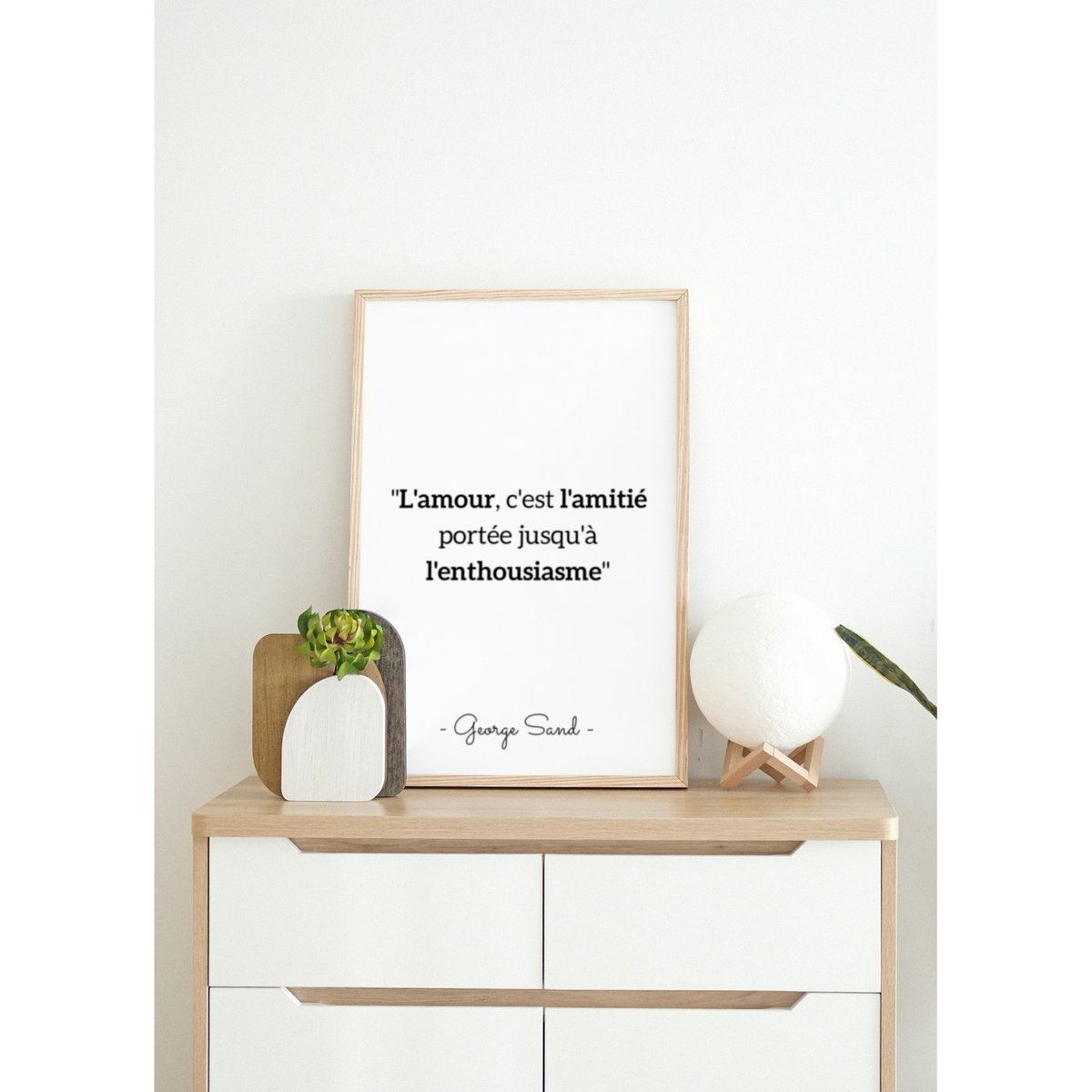 Affiche George Sand 'L'amour, c'est l'amitié...' blanc, L'AFFICHERIE