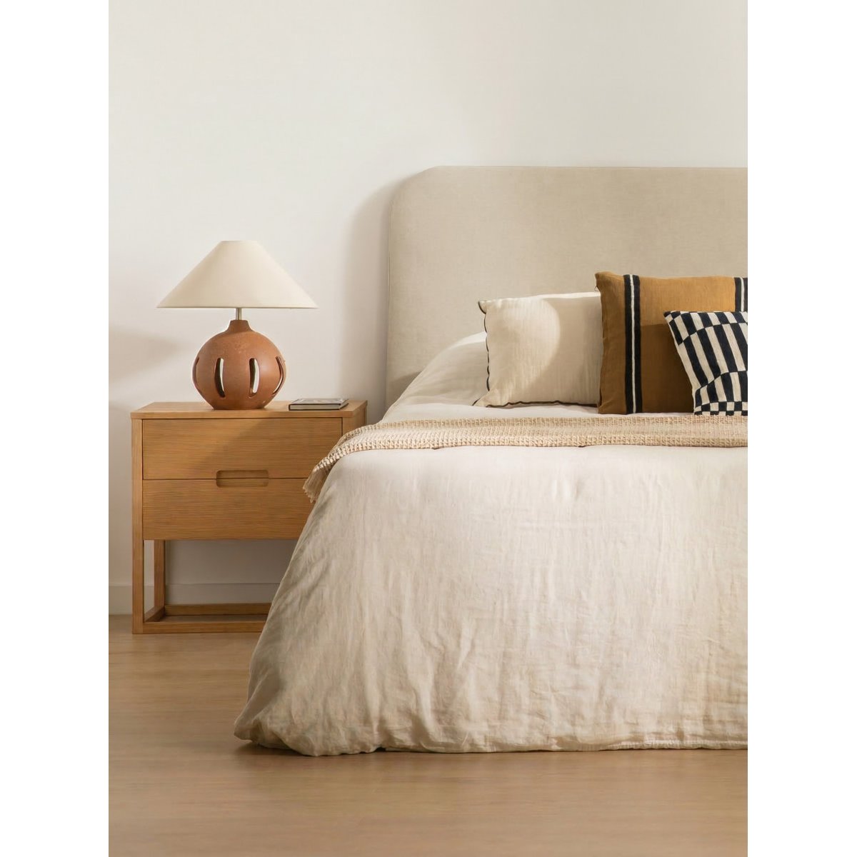 Tête de lit Rembourrée - COLINE beige, KENAY