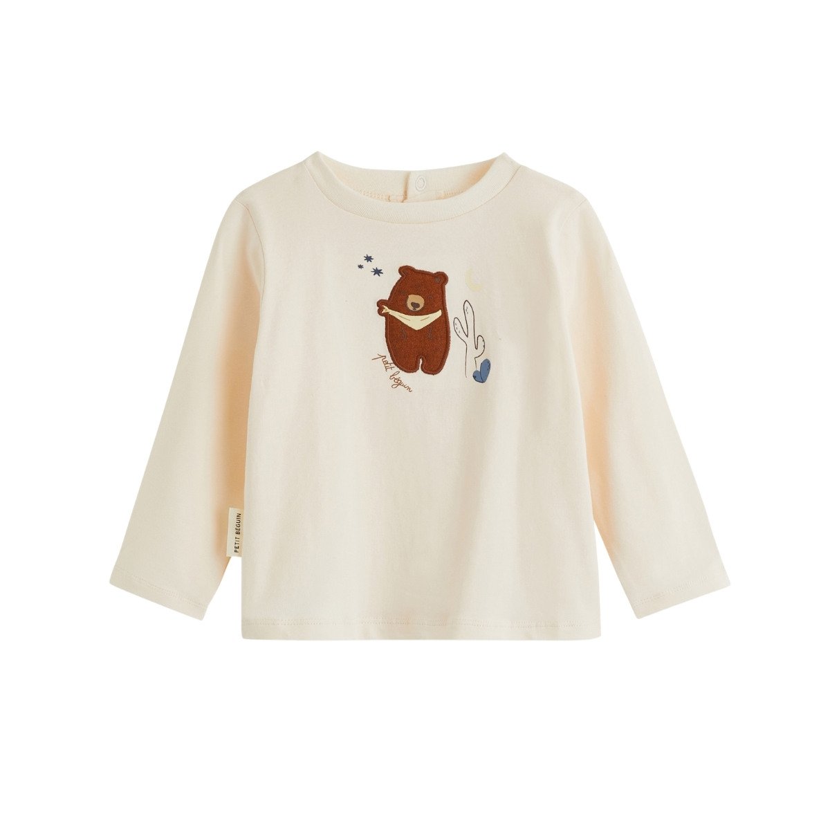 Lot de 2 t-shirts bébé manches longues Moka marron, PETIT BEGUIN