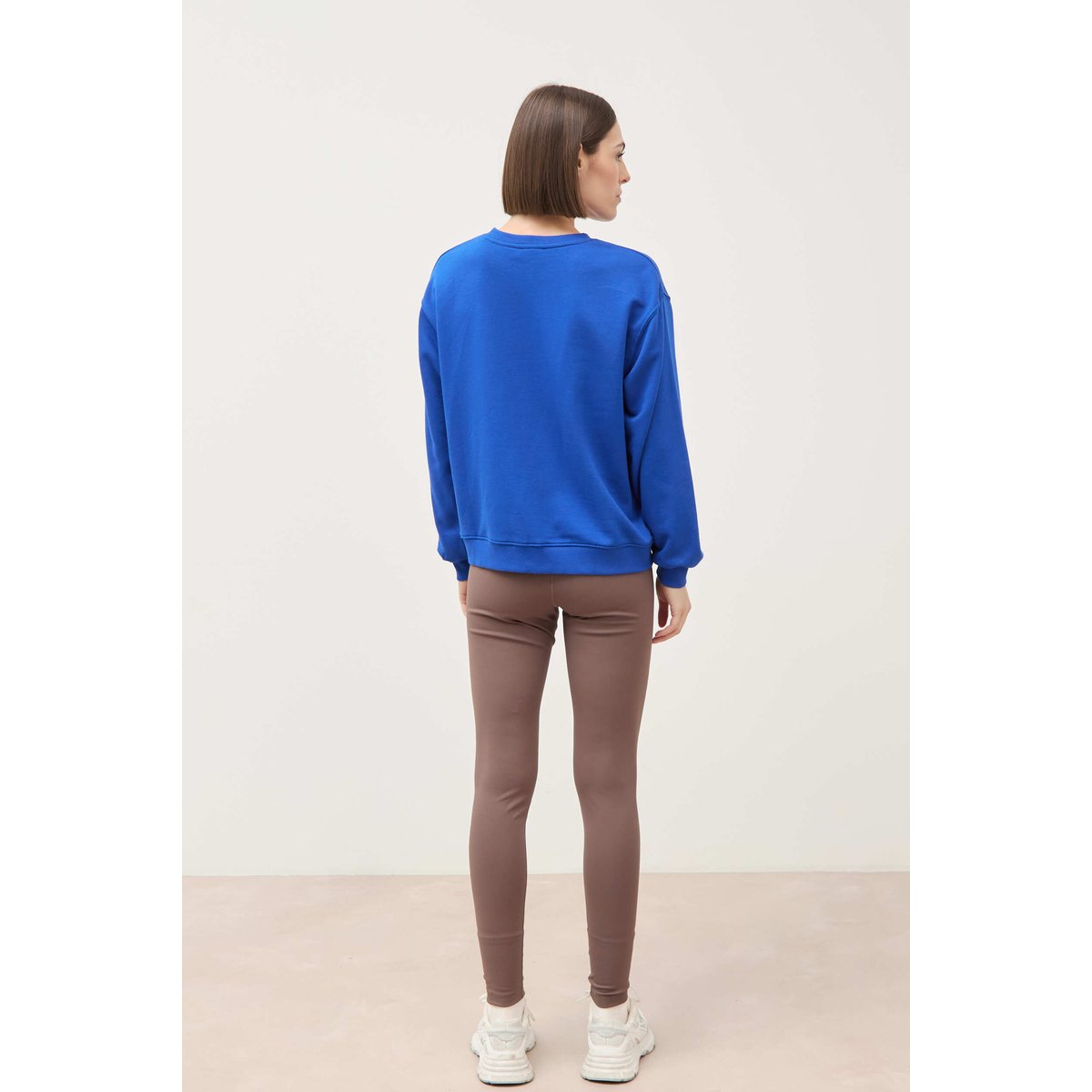 Sweat droit manches longues bleu electrique, BONOBO