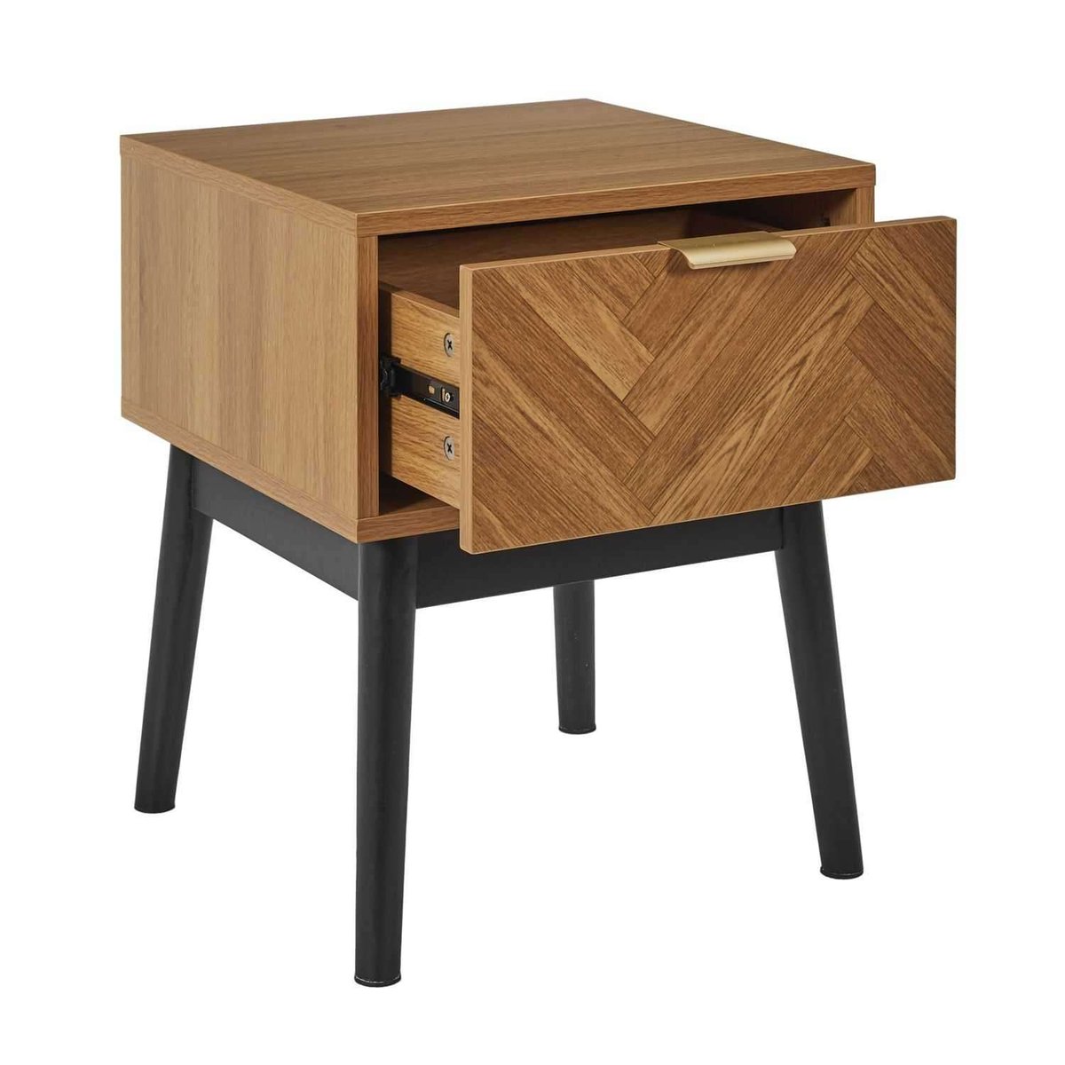 Table de chevet 1 tiroir en bois FELIX marron, THE HOME DECO FACTORY